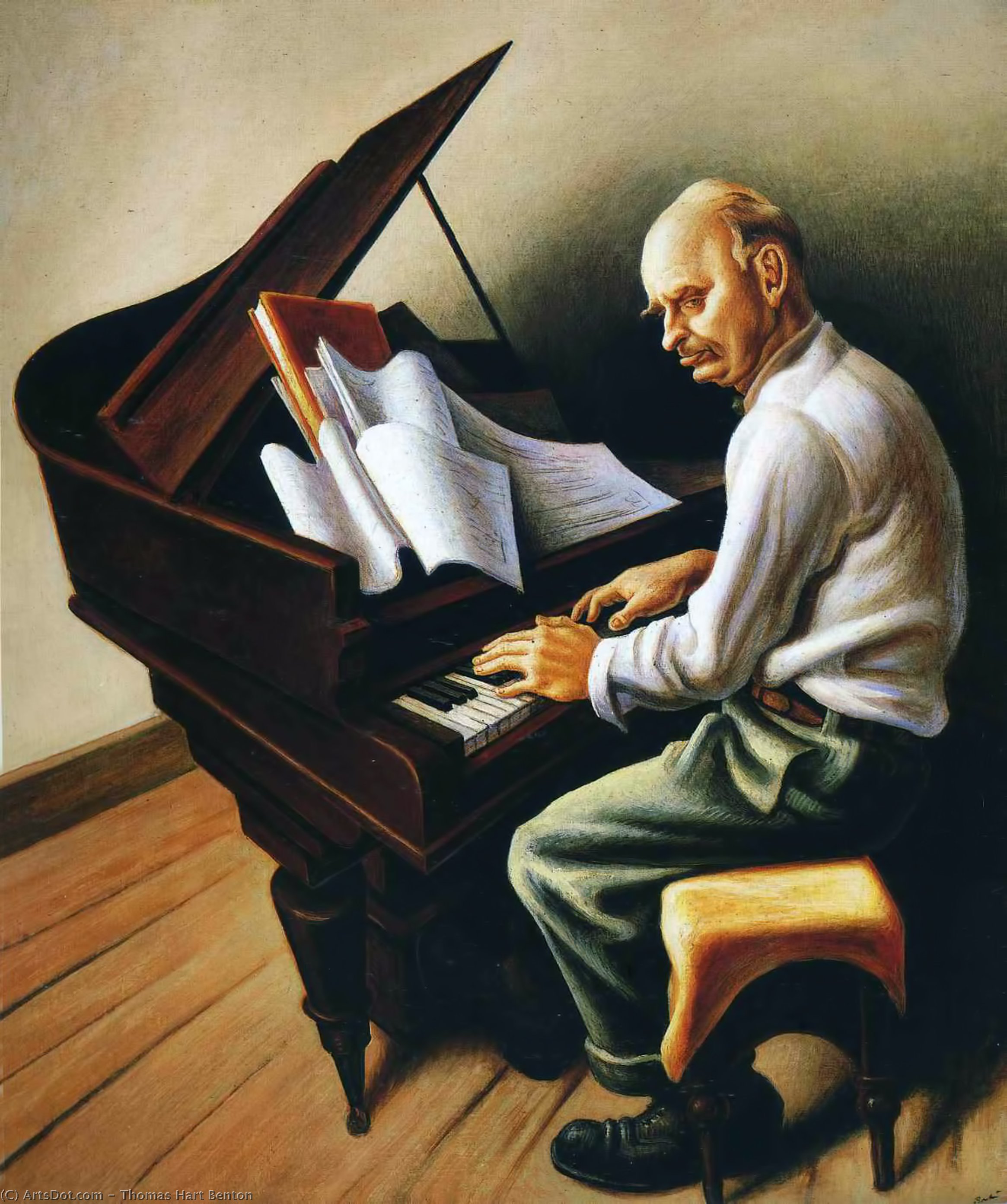 Wikioo.org - The Encyclopedia of Fine Arts - Painting, Artwork by Thomas Hart Benton - Portrait of Carl Ruggles