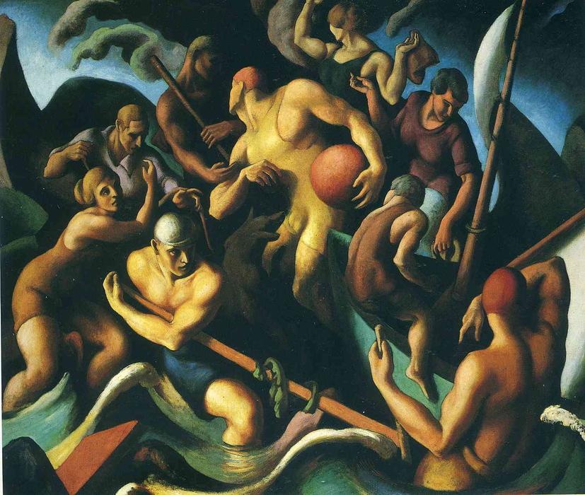 Wikioo.org - The Encyclopedia of Fine Arts - Painting, Artwork by Thomas Hart Benton - People of Chilmark (Figure Composition)