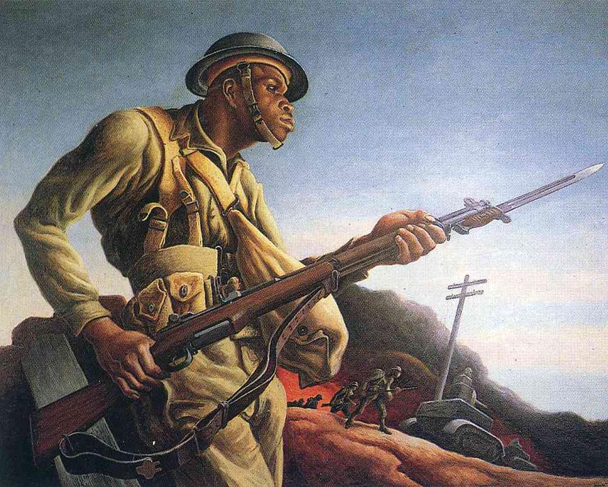 WikiOO.org - Encyclopedia of Fine Arts - Lukisan, Artwork Thomas Hart Benton - Negro Soldier