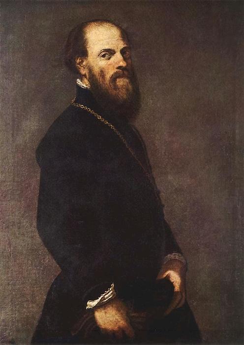 WikiOO.org - Enciclopedia of Fine Arts - Pictura, lucrări de artă Tintoretto (Jacopo Comin) - Man with Gold Chain
