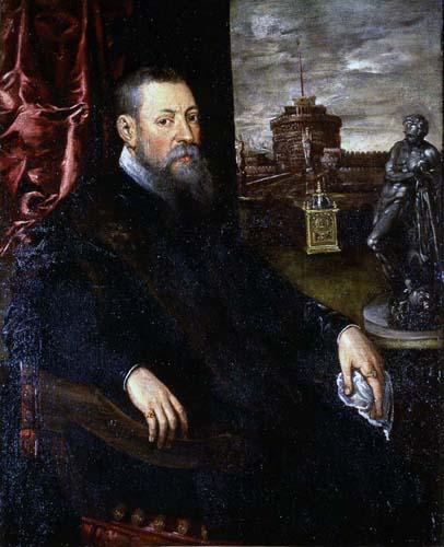 WikiOO.org - Encyclopedia of Fine Arts - Lukisan, Artwork Tintoretto (Jacopo Comin) - Portrait of a Collector