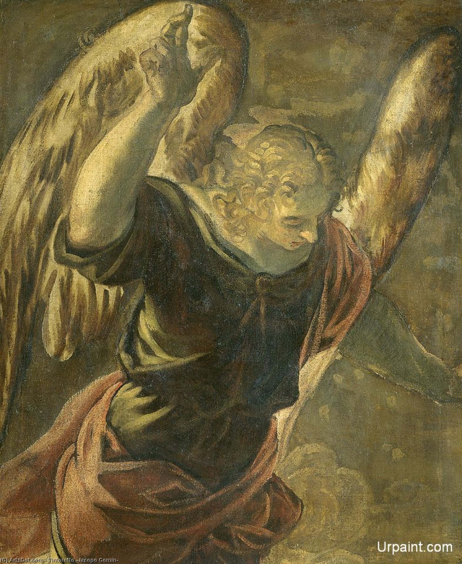 Wikioo.org – L'Enciclopedia delle Belle Arti - Pittura, Opere di Tintoretto (Jacopo Comin) - Annunciazone Antartico  angelo