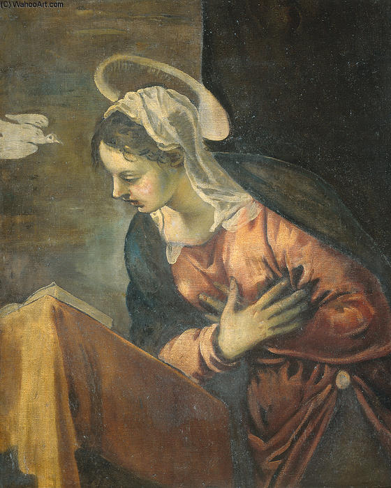 WikiOO.org - Encyclopedia of Fine Arts - Malba, Artwork Tintoretto (Jacopo Comin) - Annunciation, Maria