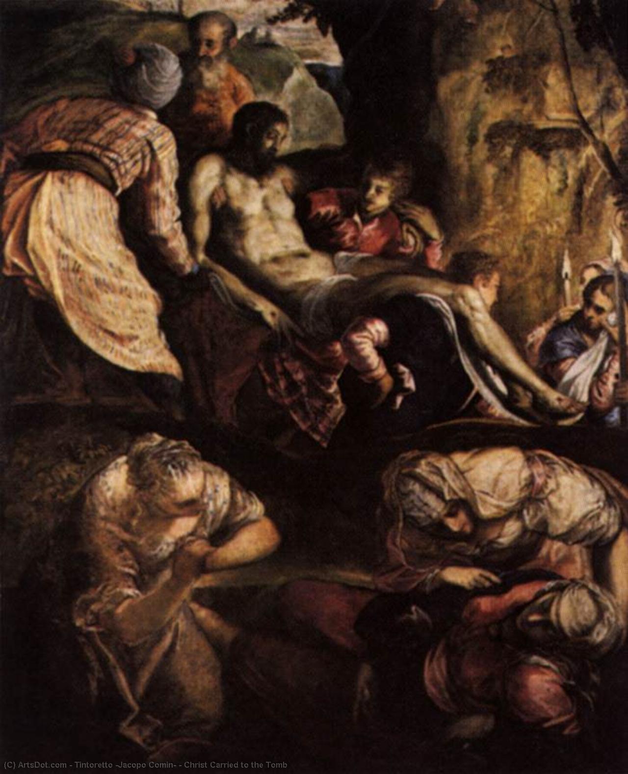 WikiOO.org – 美術百科全書 - 繪畫，作品 Tintoretto (Jacopo Comin) - 基督 携带的  到  的   墓