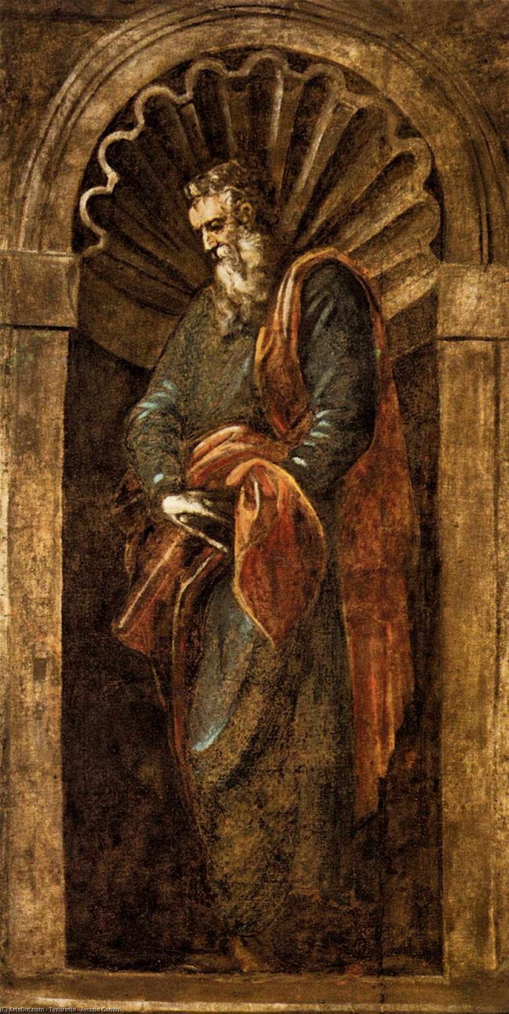 Wikioo.org – La Enciclopedia de las Bellas Artes - Pintura, Obras de arte de Tintoretto (Jacopo Comin) - Profeta