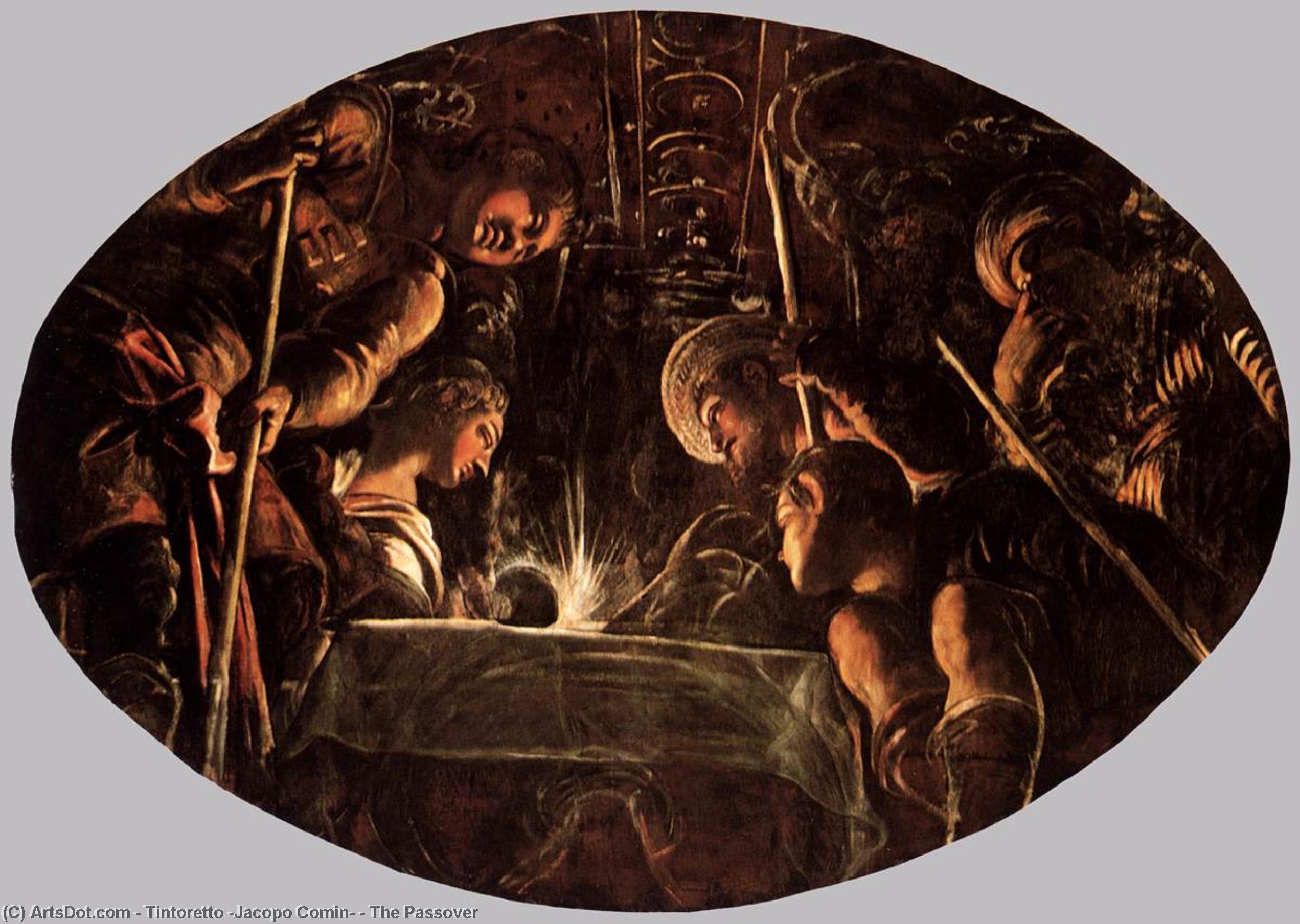 Wikioo.org - The Encyclopedia of Fine Arts - Painting, Artwork by Tintoretto (Jacopo Comin) - The Passover