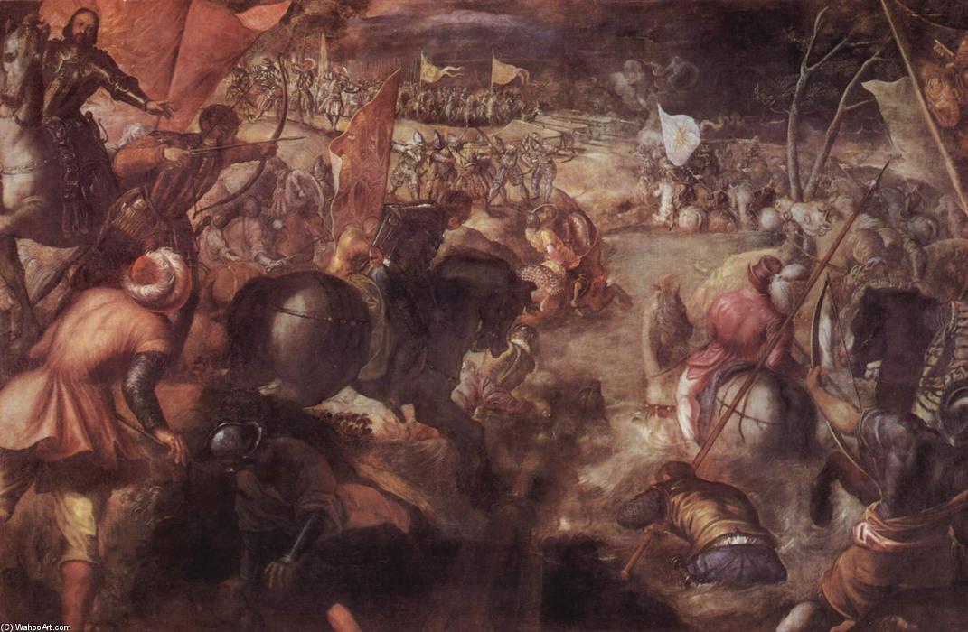 Wikoo.org - موسوعة الفنون الجميلة - اللوحة، العمل الفني Tintoretto (Jacopo Comin) - The battle of the Taro