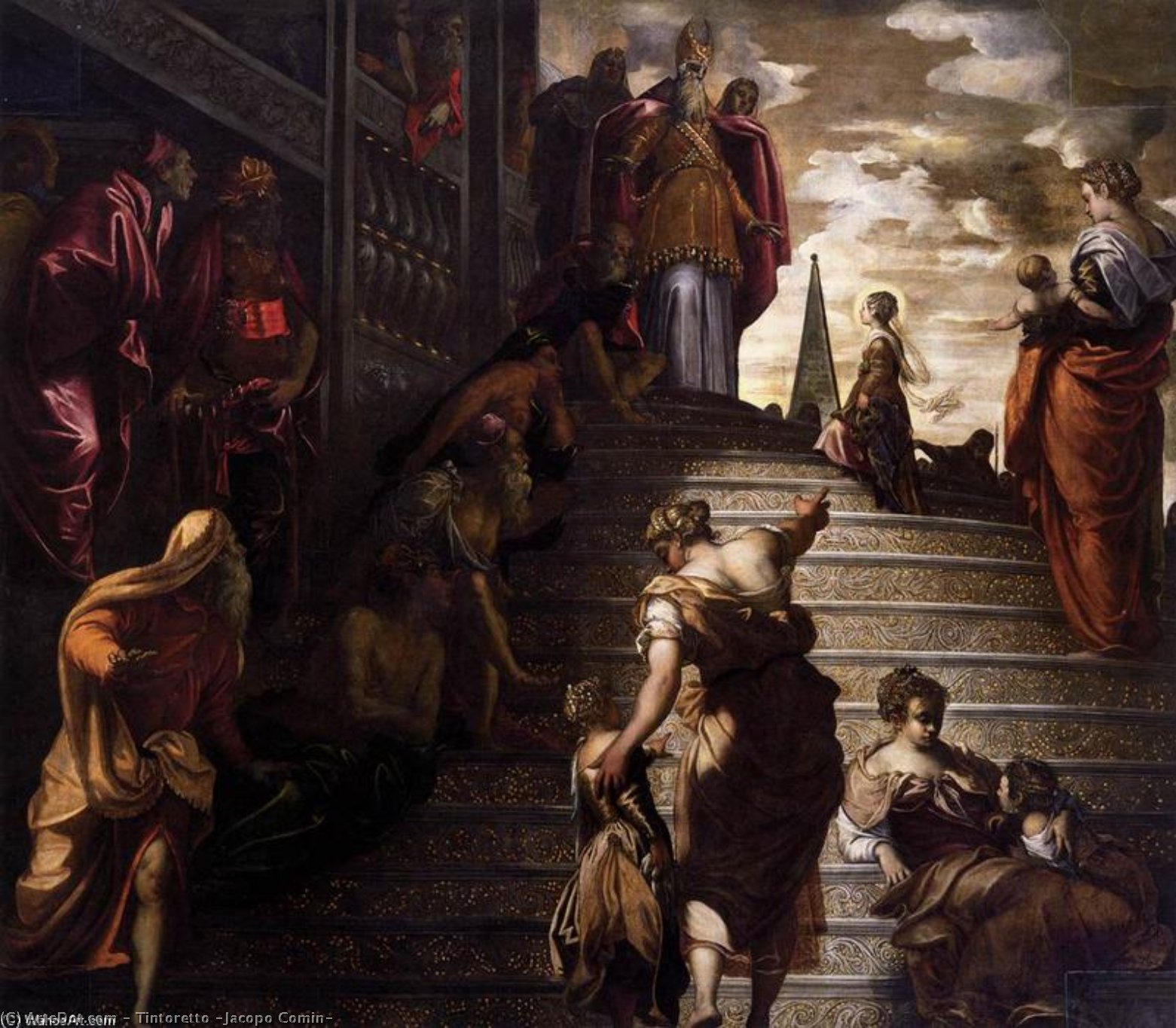 WikiOO.org - Encyclopedia of Fine Arts - Lukisan, Artwork Tintoretto (Jacopo Comin) - The Presentation of the Virgin