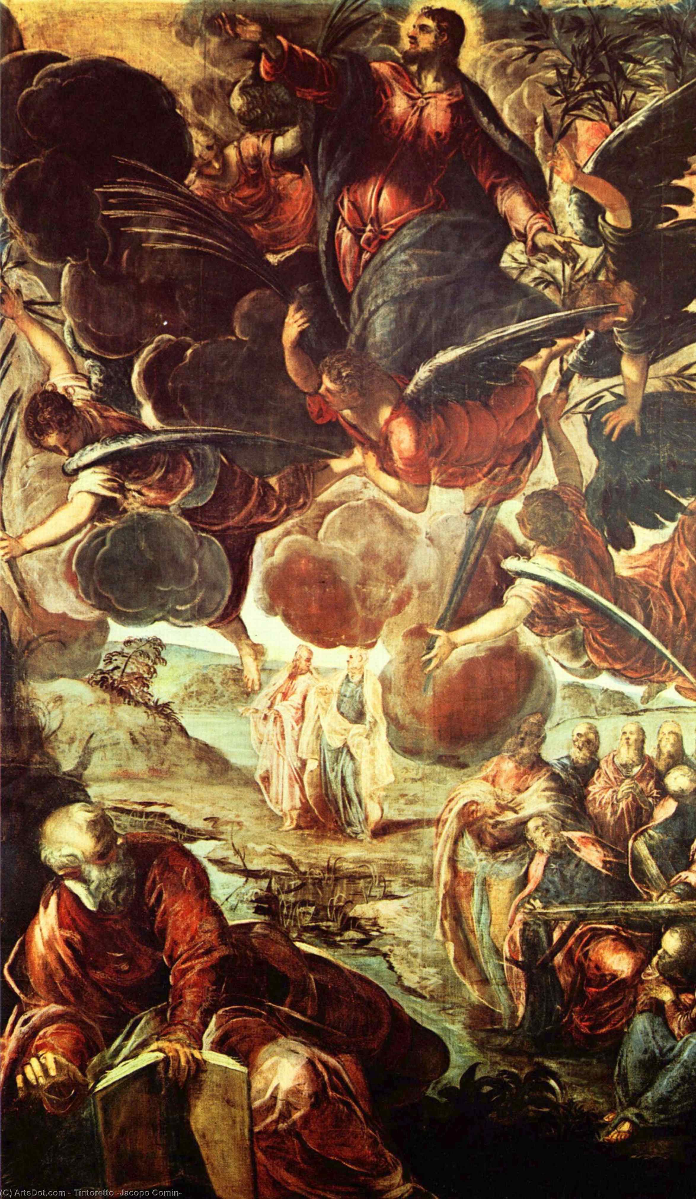 Wikioo.org – La Enciclopedia de las Bellas Artes - Pintura, Obras de arte de Tintoretto (Jacopo Comin) - Ascensión de Cristo