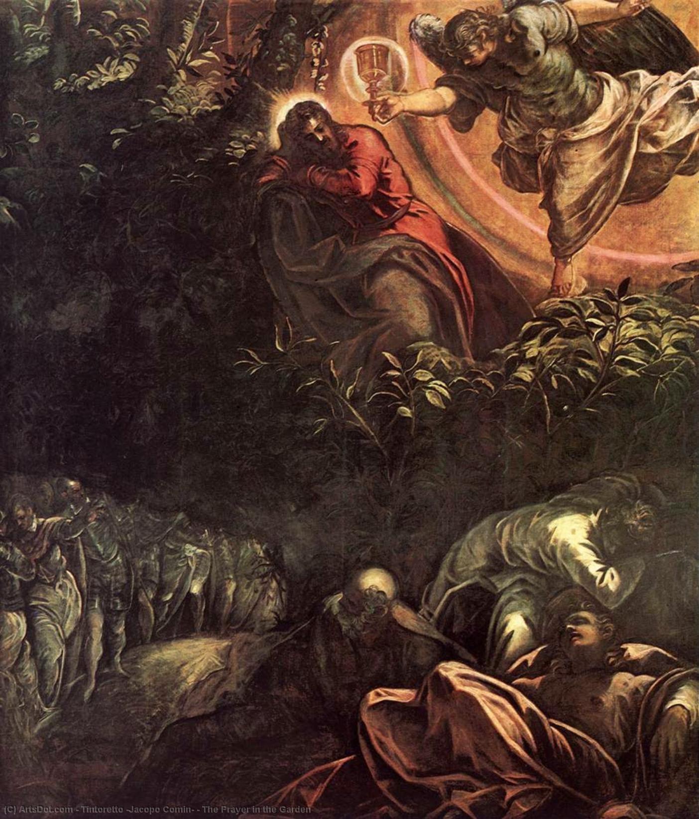Wikioo.org - The Encyclopedia of Fine Arts - Painting, Artwork by Tintoretto (Jacopo Comin) - The Prayer in the Garden