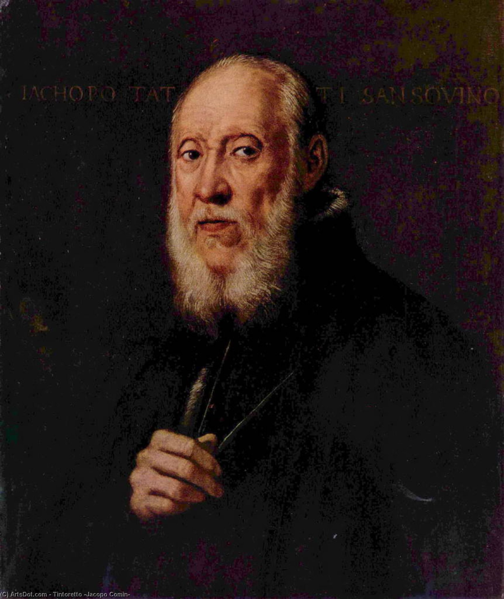 WikiOO.org – 美術百科全書 - 繪畫，作品 Tintoretto (Jacopo Comin) - 的肖像 雕塑家  雅格布  圣索维诺