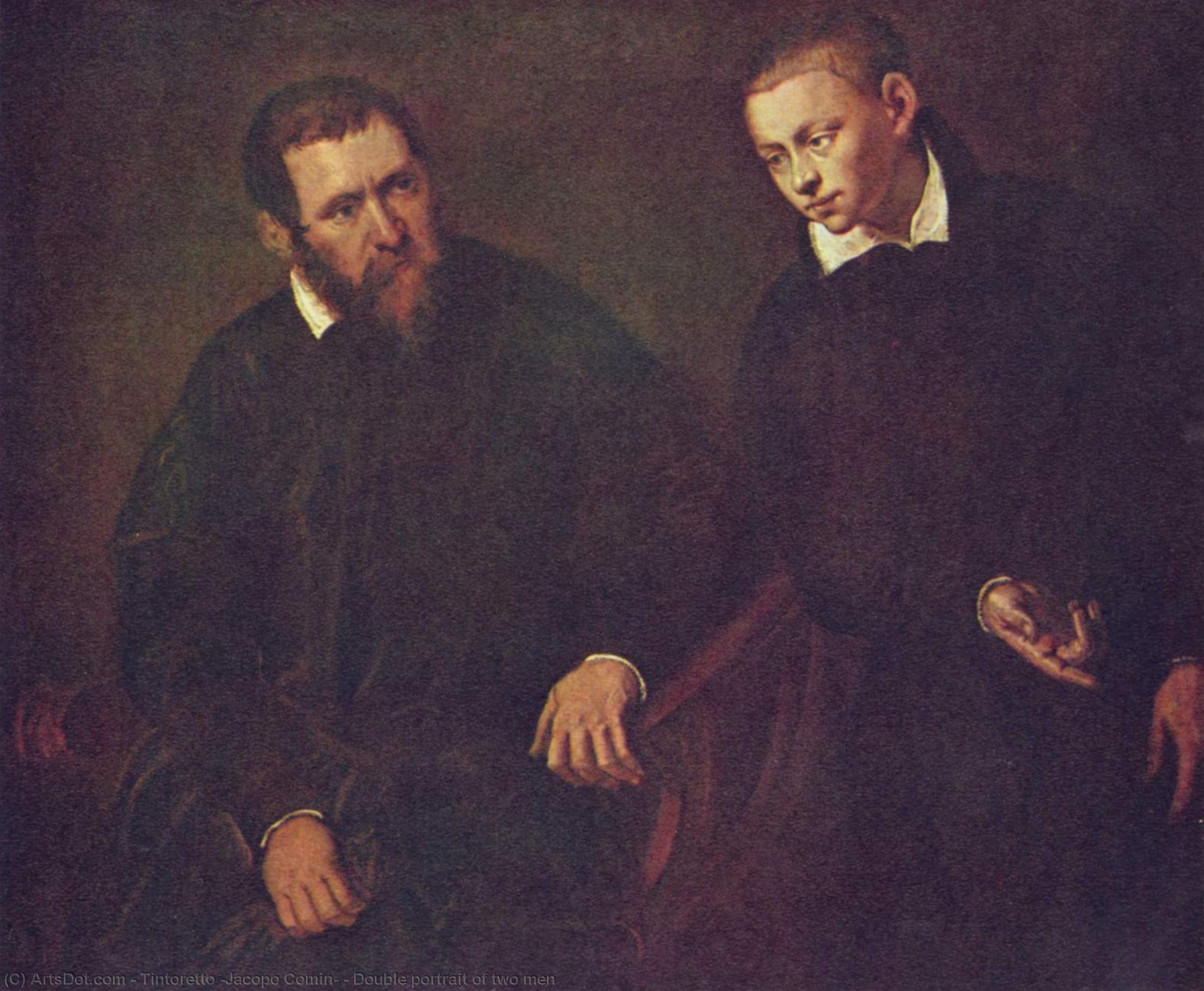Wikioo.org - The Encyclopedia of Fine Arts - Painting, Artwork by Tintoretto (Jacopo Comin) - Double portrait of two men