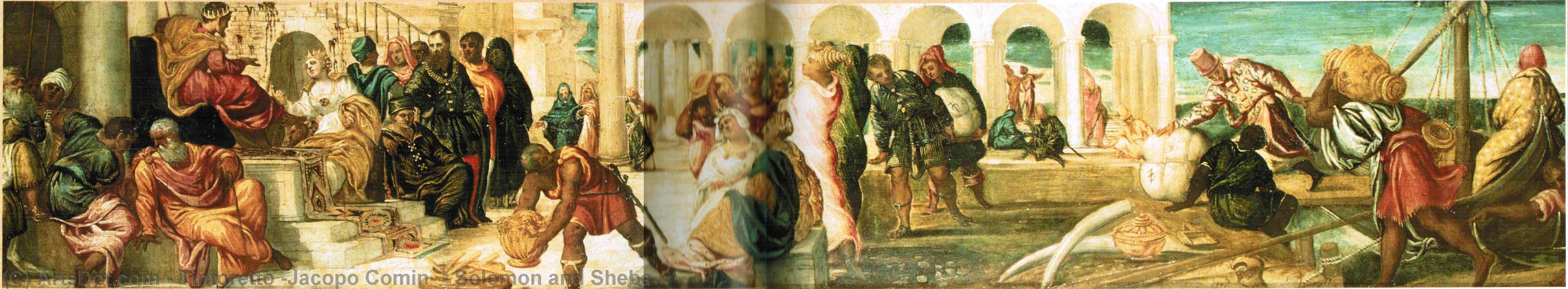 WikiOO.org - 백과 사전 - 회화, 삽화 Tintoretto (Jacopo Comin) - Solomon and Sheba