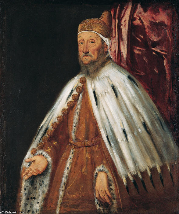 Wikioo.org - The Encyclopedia of Fine Arts - Painting, Artwork by Tintoretto (Jacopo Comin) - Portrait of Doge Pietro Loredan