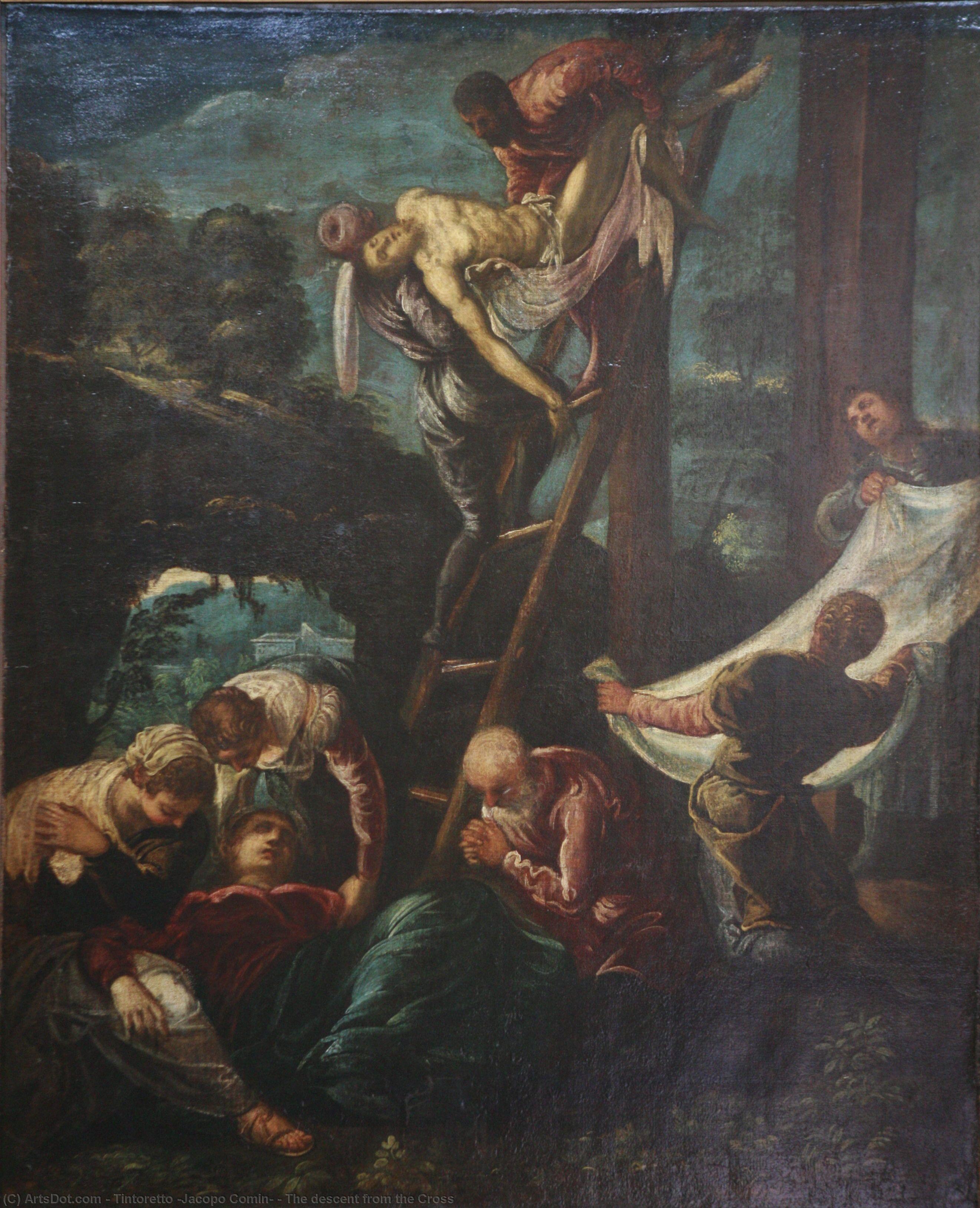 Wikioo.org – La Enciclopedia de las Bellas Artes - Pintura, Obras de arte de Tintoretto (Jacopo Comin) - el descenso de la cruz