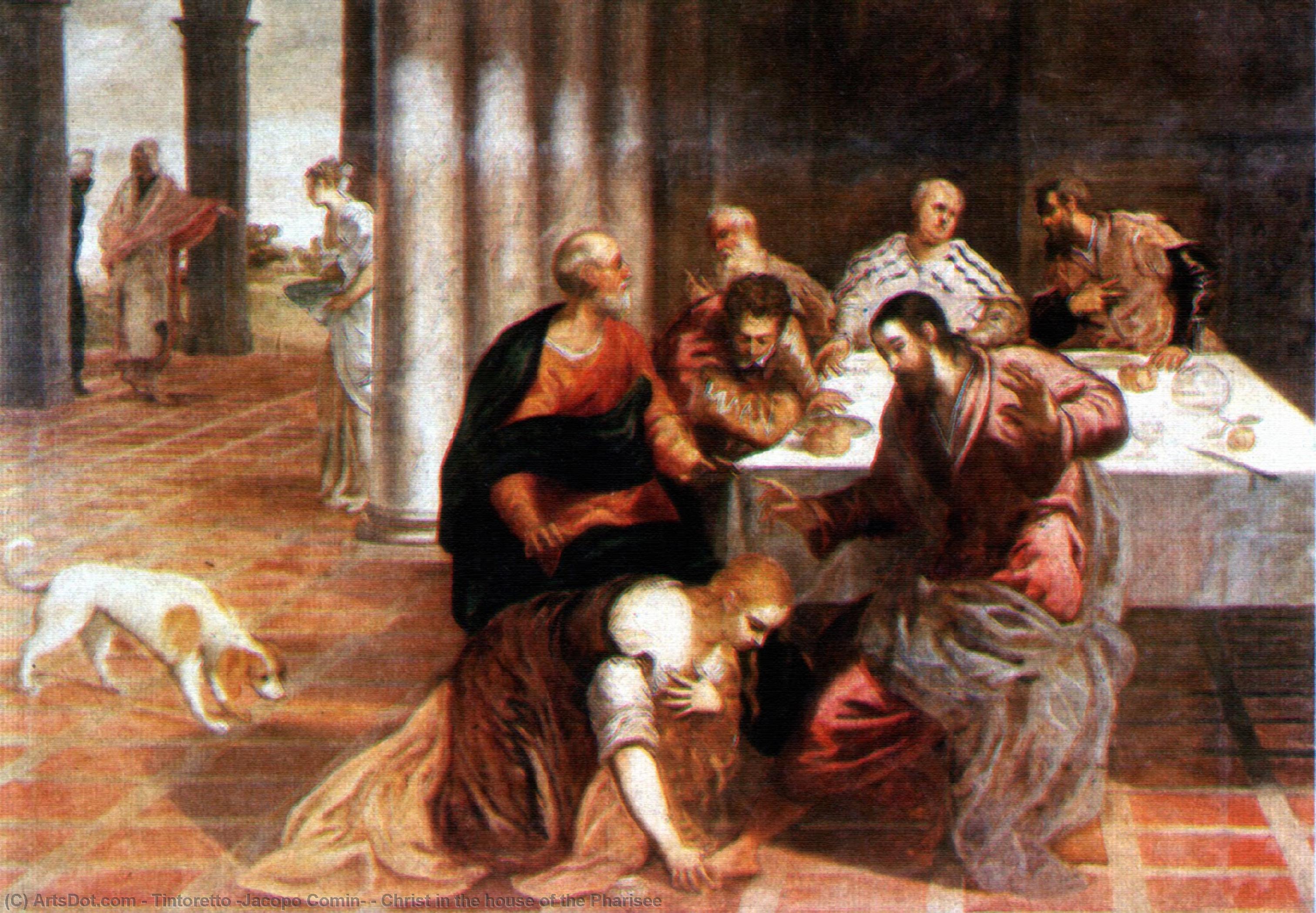 Wikioo.org - The Encyclopedia of Fine Arts - Painting, Artwork by Tintoretto (Jacopo Comin) - Christ in the house of the Pharisee
