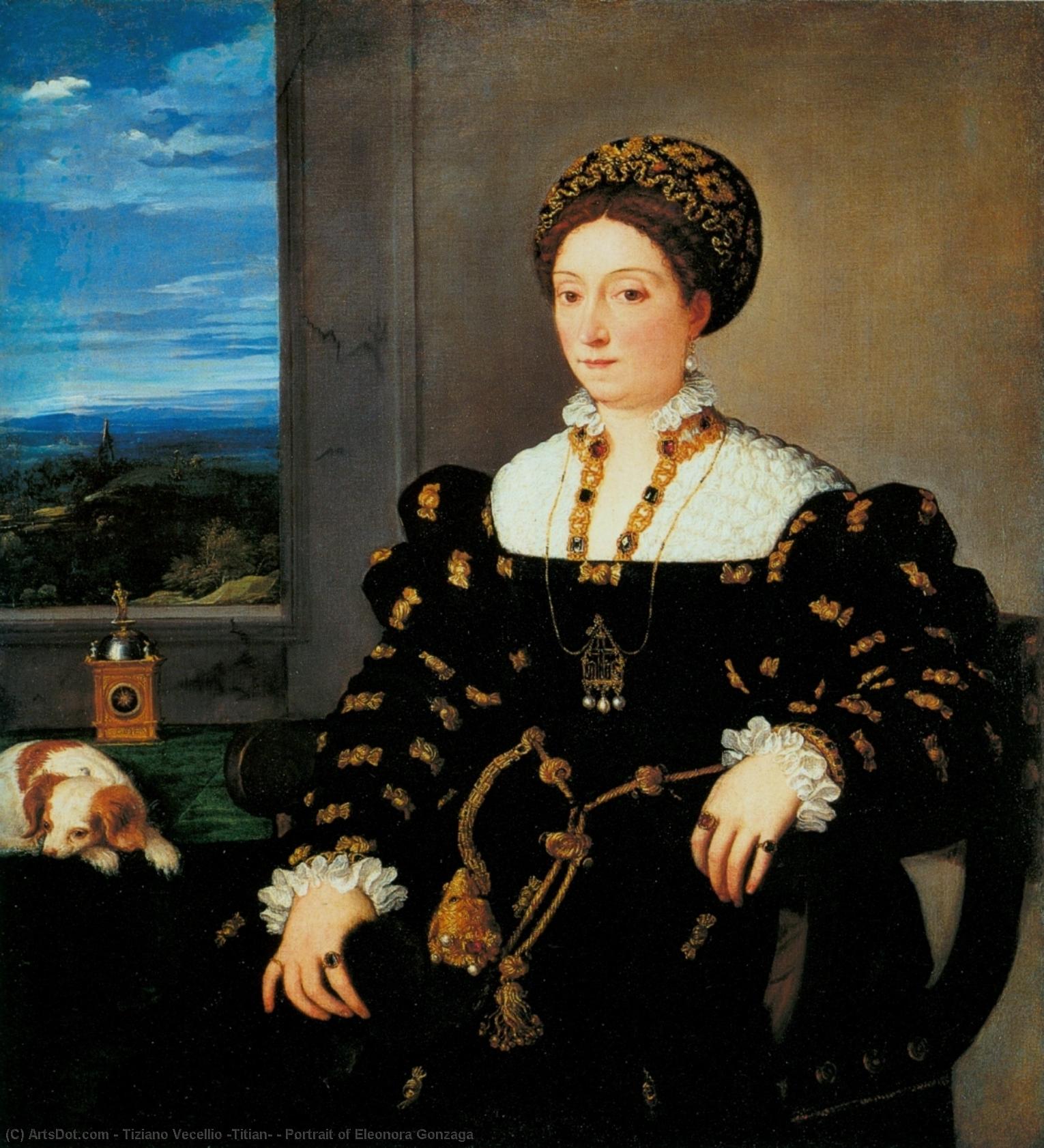 Wikioo.org - The Encyclopedia of Fine Arts - Painting, Artwork by Tiziano Vecellio (Titian) - Portrait of Eleonora Gonzaga
