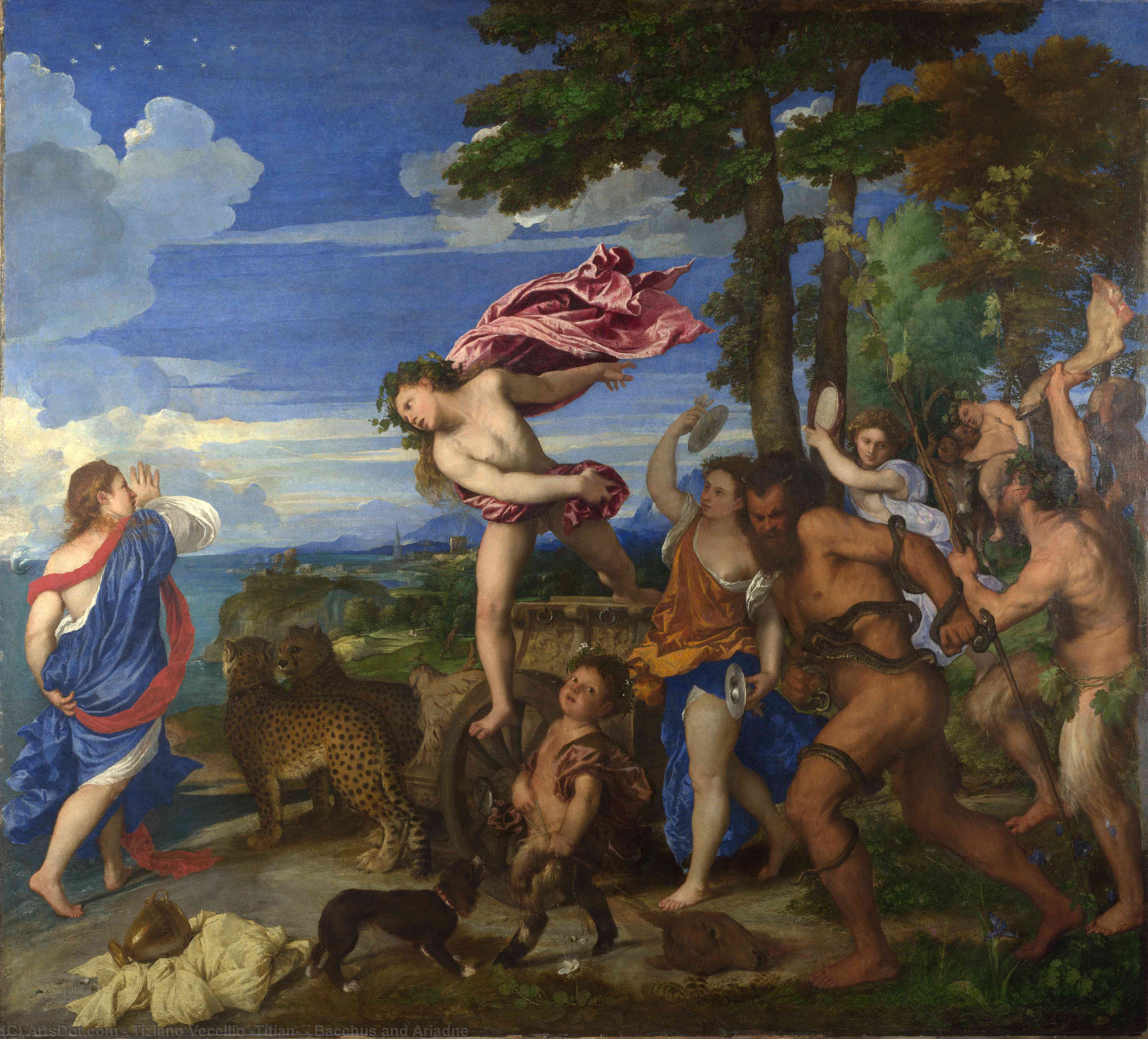 WikiOO.org – 美術百科全書 - 繪畫，作品 Tiziano Vecellio (Titian) - 巴克斯和阿里阿德涅