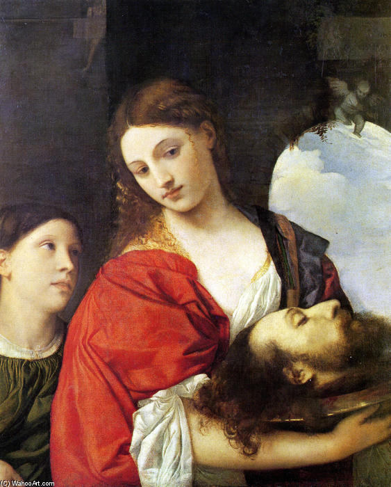 WikiOO.org – 美術百科全書 - 繪畫，作品 Tiziano Vecellio (Titian) -  朱迪思  与 头 `of` 何乐弗尼
