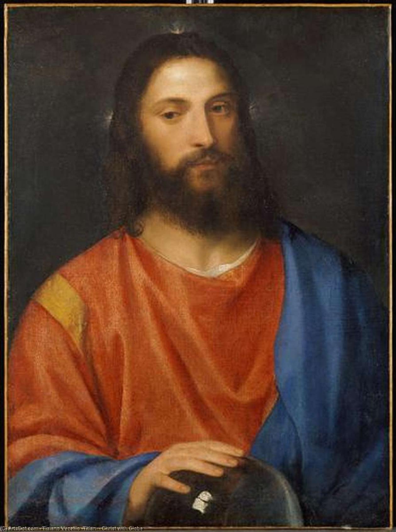 Wikioo.org – La Enciclopedia de las Bellas Artes - Pintura, Obras de arte de Tiziano Vecellio (Titian) - Cristo enestado  globo