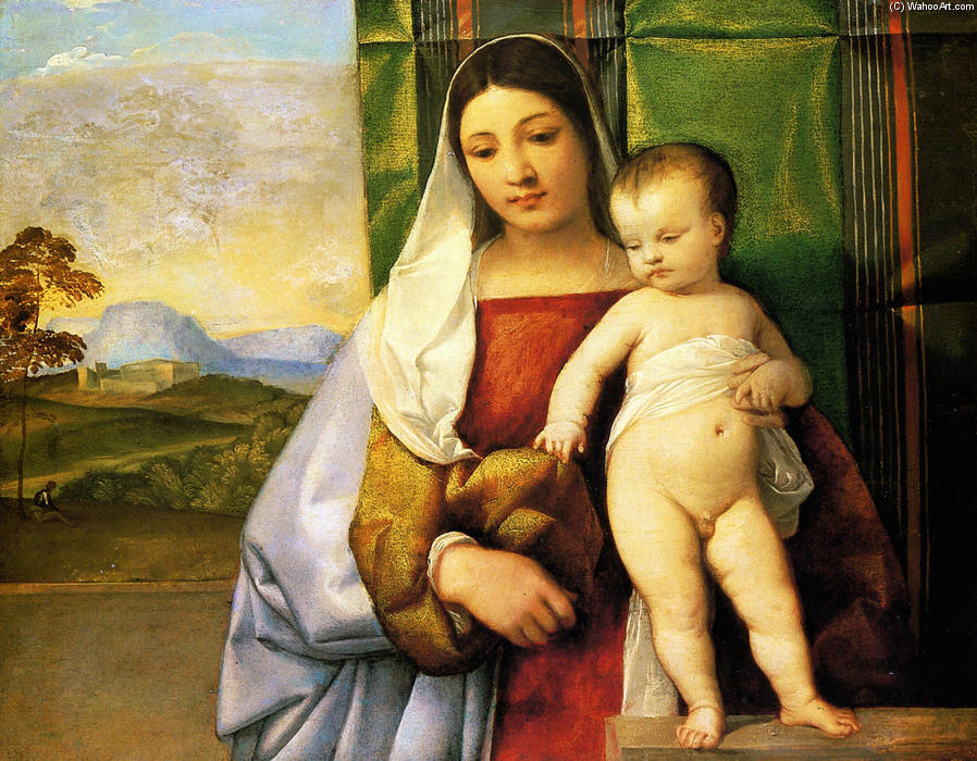 WikiOO.org - 百科事典 - 絵画、アートワーク Tiziano Vecellio (Titian) - ジプシーマドンナ