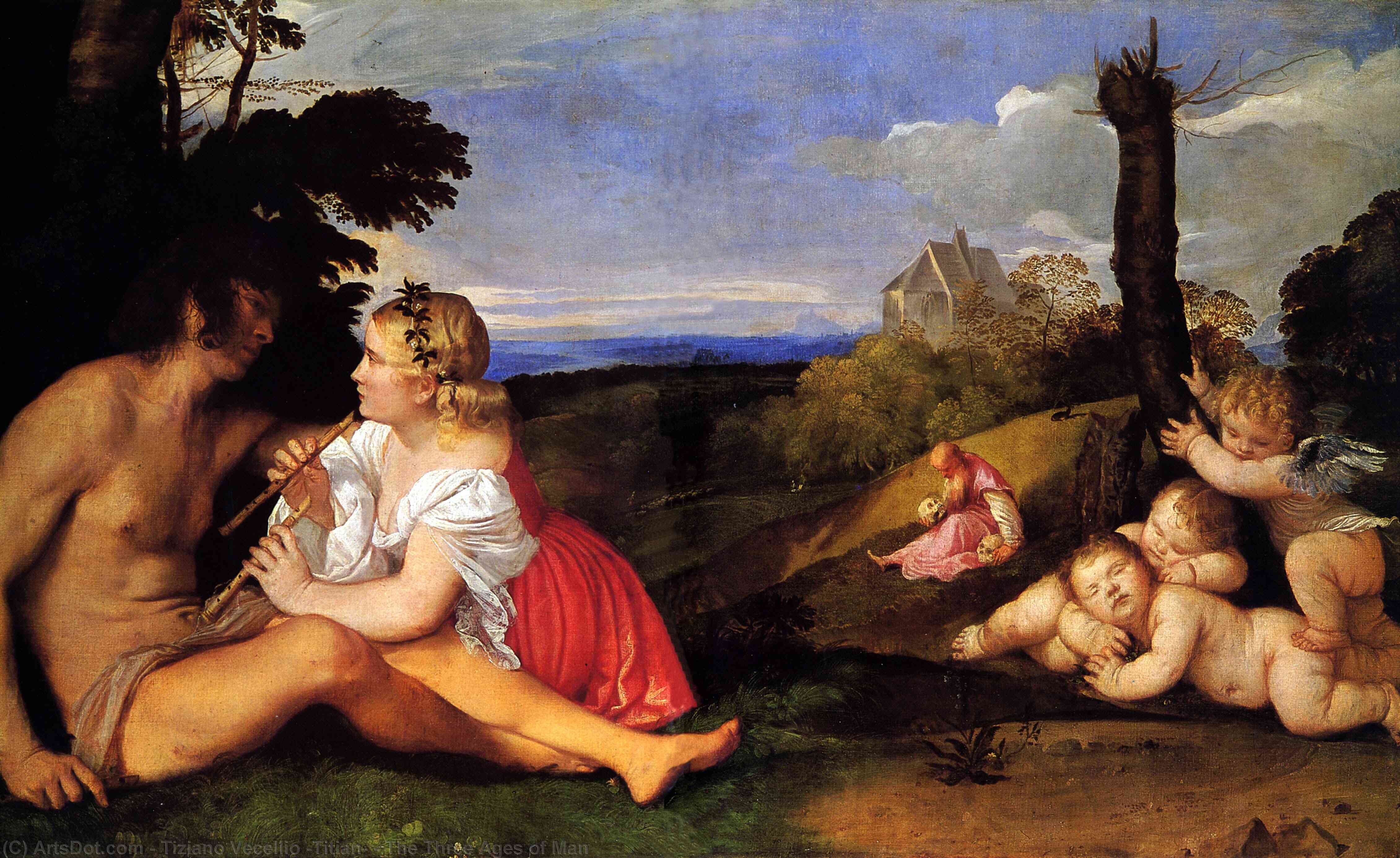 Wikioo.org - The Encyclopedia of Fine Arts - Painting, Artwork by Tiziano Vecellio (Titian) - The Three Ages of Man