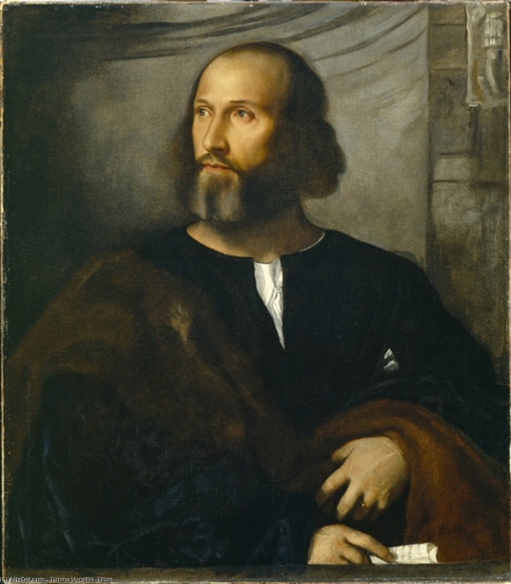 Wikioo.org - The Encyclopedia of Fine Arts - Painting, Artwork by Tiziano Vecellio (Titian) - Portrait of a Bearded Man