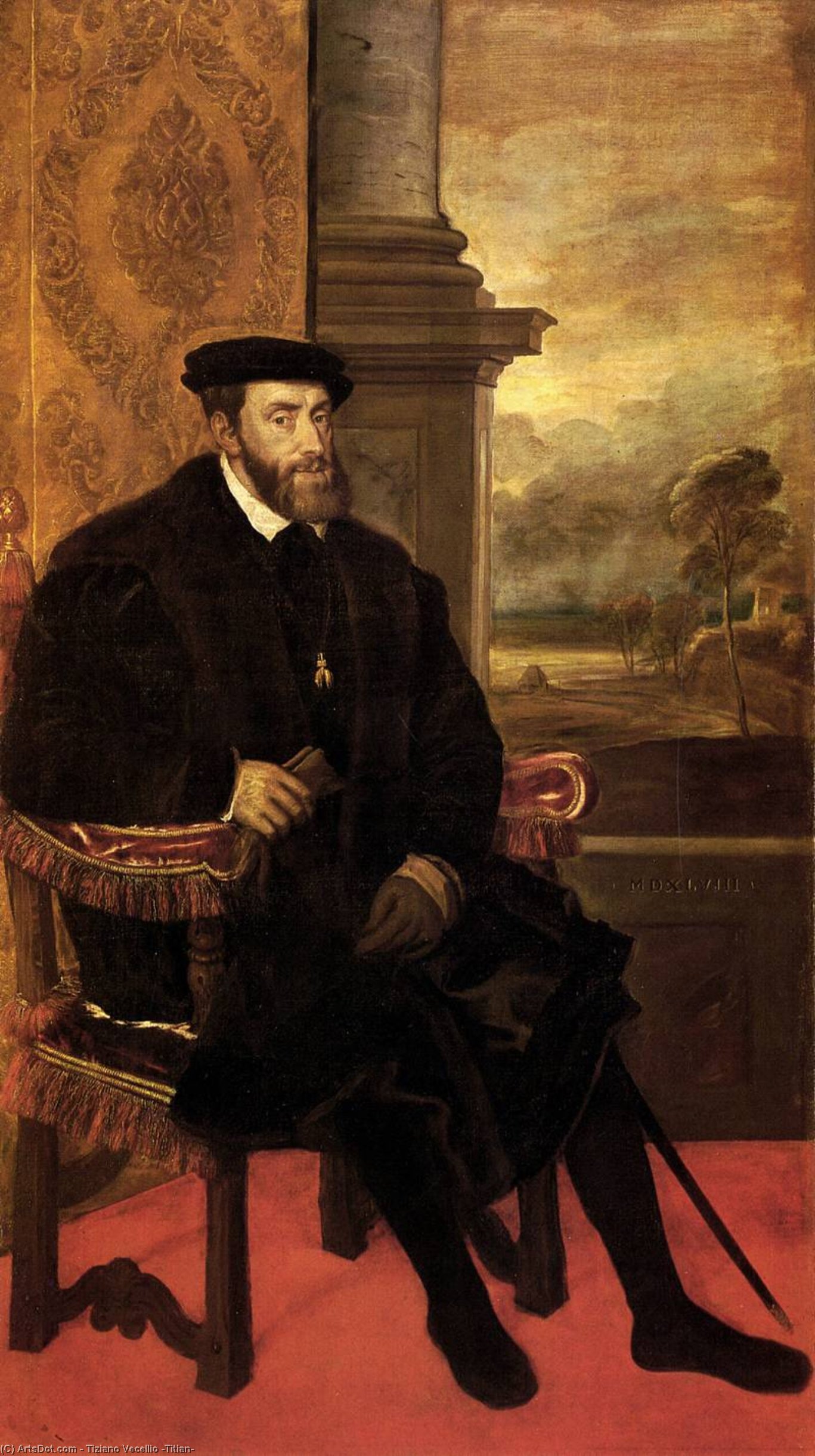 Wikioo.org - The Encyclopedia of Fine Arts - Painting, Artwork by Tiziano Vecellio (Titian) - Emperor Charles