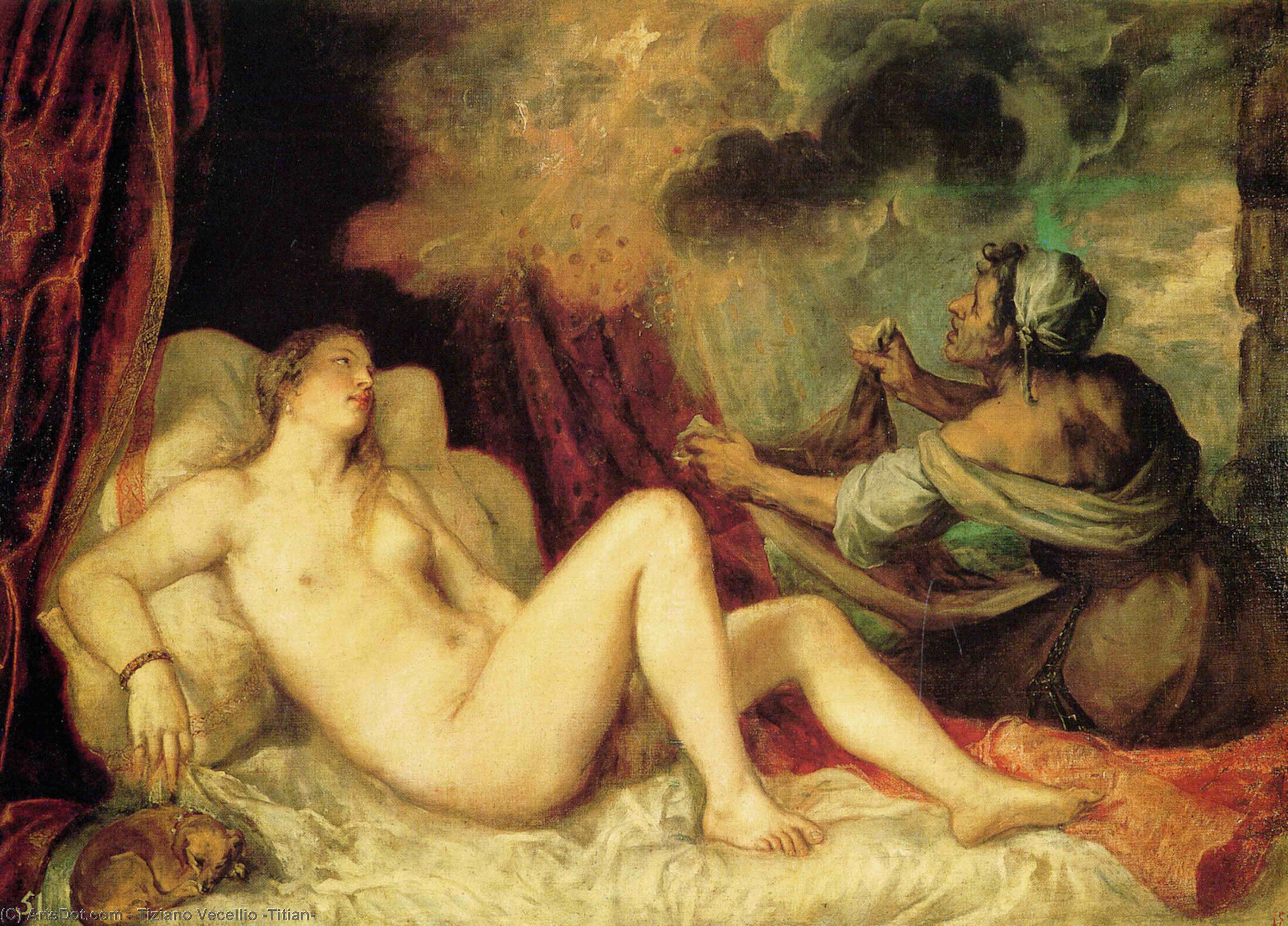 WikiOO.org - Encyclopedia of Fine Arts - Maľba, Artwork Tiziano Vecellio (Titian) - Danae