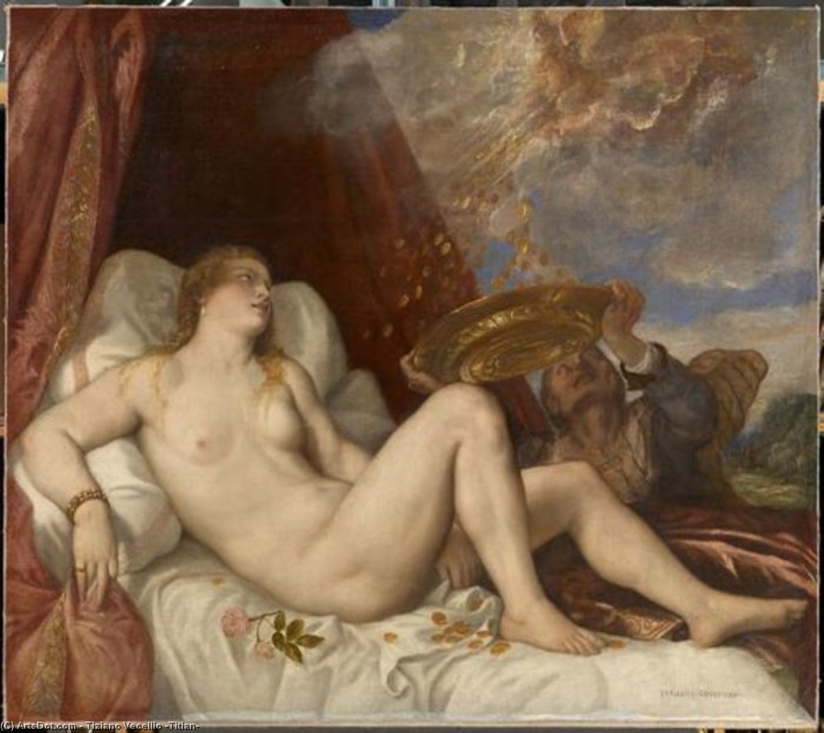 WikiOO.org – 美術百科全書 - 繪畫，作品 Tiziano Vecellio (Titian) - 达娜厄