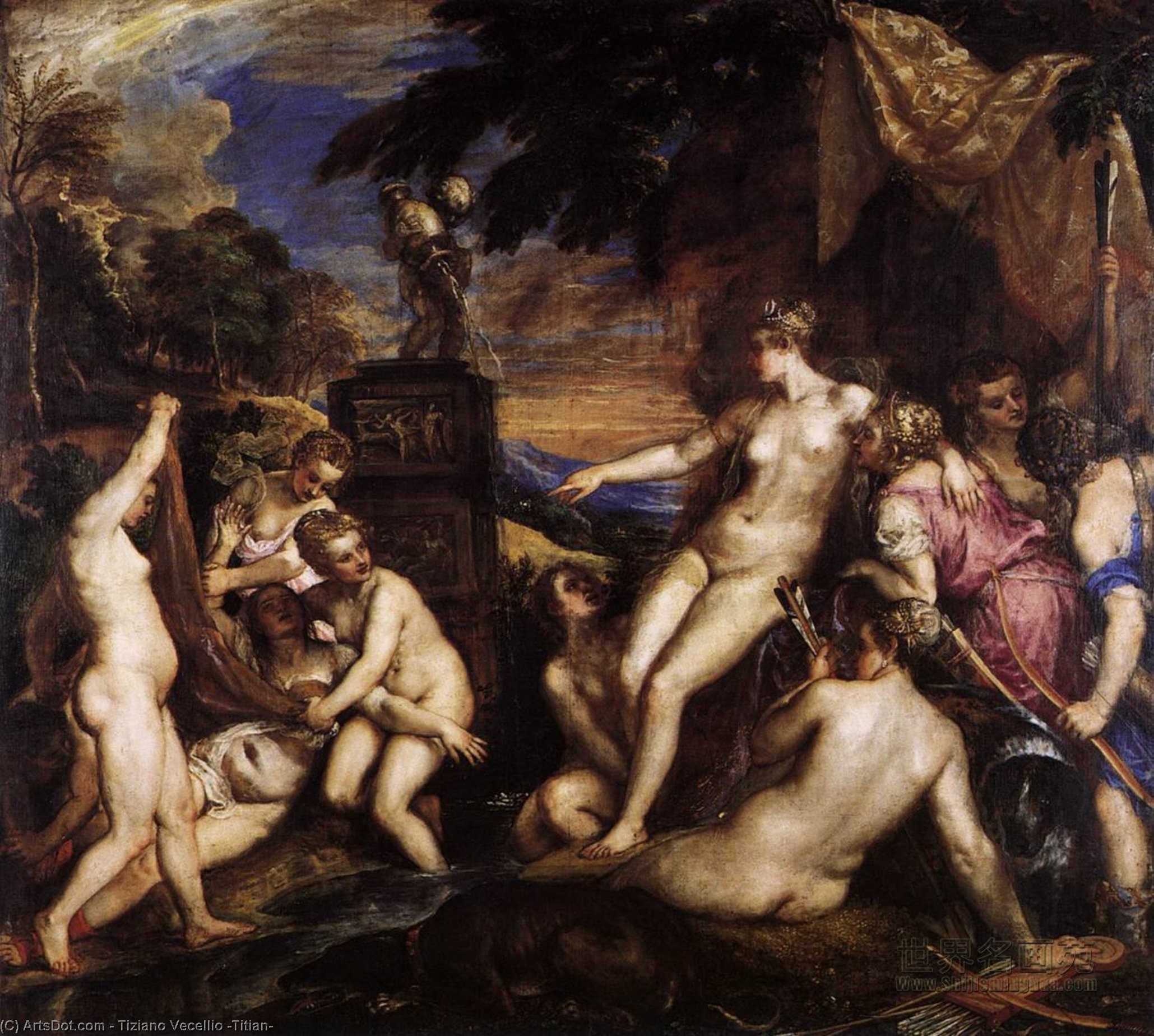 WikiOO.org - دایره المعارف هنرهای زیبا - نقاشی، آثار هنری Tiziano Vecellio (Titian) - Diana and Callisto