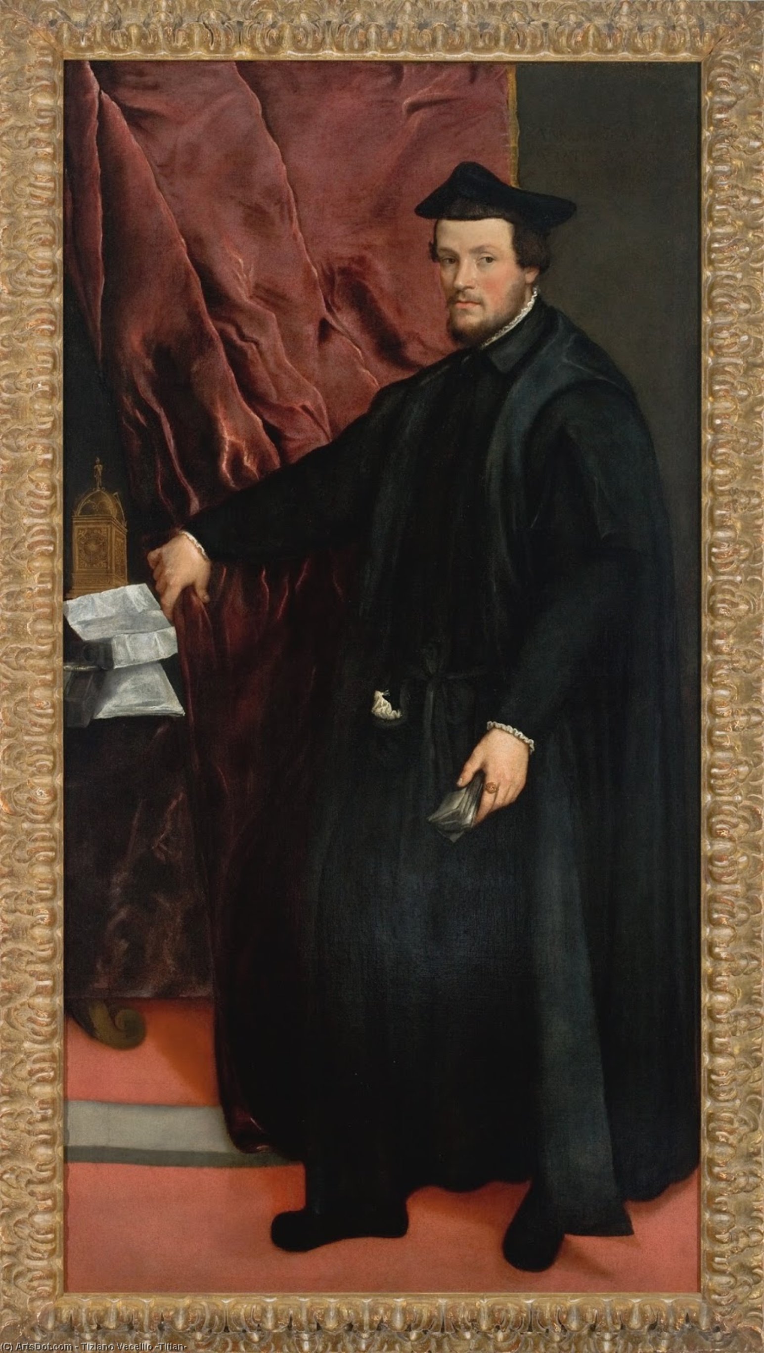 Wikioo.org - The Encyclopedia of Fine Arts - Painting, Artwork by Tiziano Vecellio (Titian) - Portrait of Cardinal Cristoforo Madruzzo