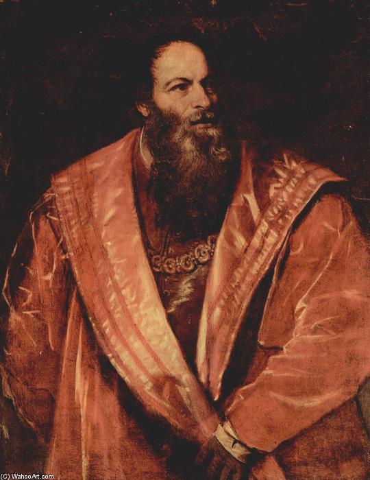 Wikioo.org - The Encyclopedia of Fine Arts - Painting, Artwork by Tiziano Vecellio (Titian) - Portrait of Pietro Aretino