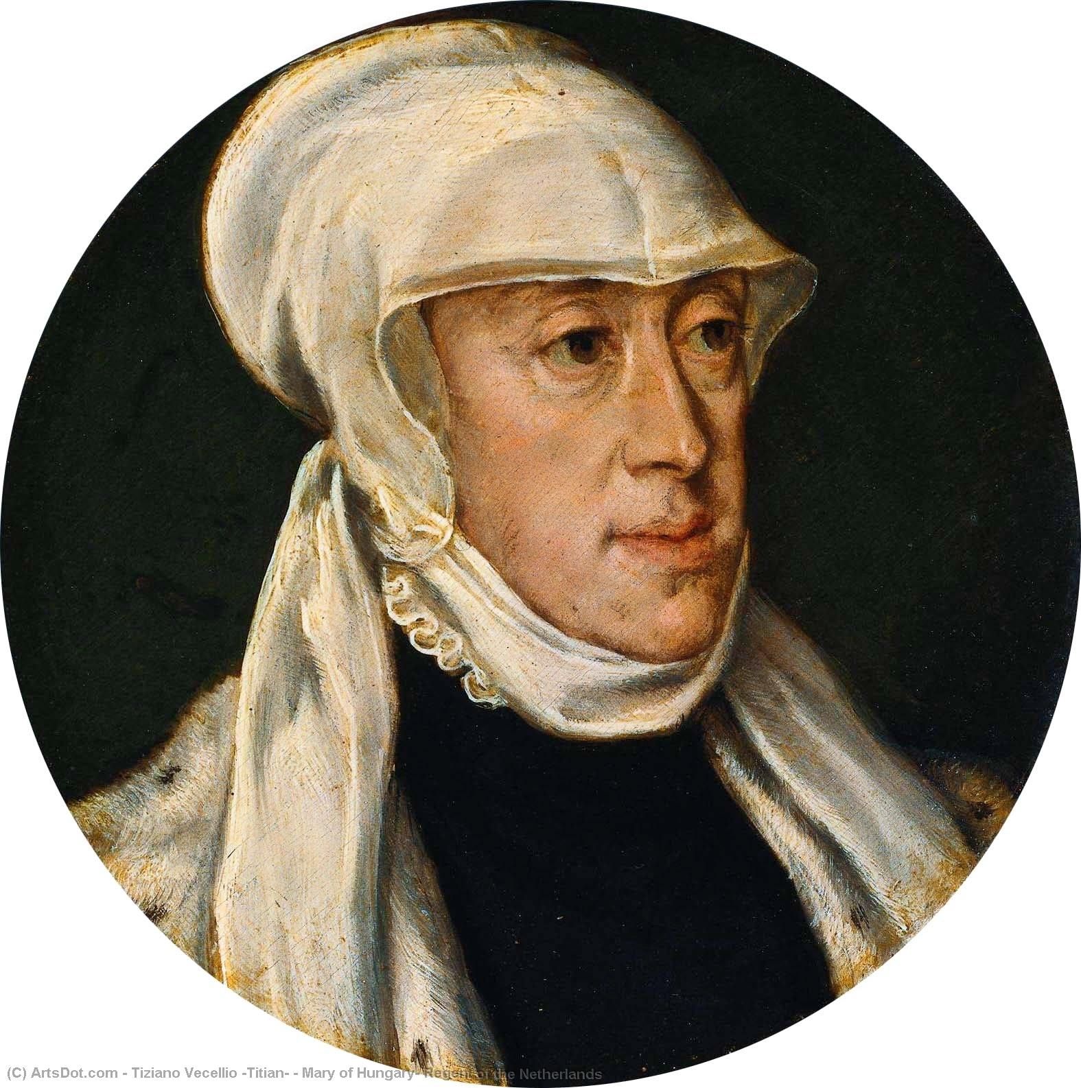 Wikioo.org – L'Encyclopédie des Beaux Arts - Peinture, Oeuvre de Tiziano Vecellio (Titian) - marie de  Hongrie  Régent  de  au  Pays-Bas