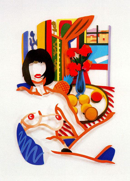 Wikioo.org - The Encyclopedia of Fine Arts - Painting, Artwork by Tom Wesselmann - Monica and Matisse, interior with phonograph