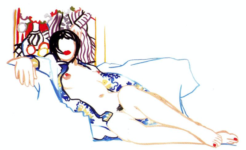 Wikoo.org - موسوعة الفنون الجميلة - اللوحة، العمل الفني Tom Wesselmann - Monica Nude with Matisse