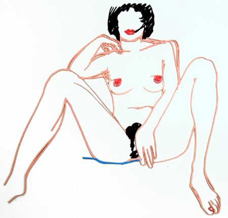 WikiOO.org - Enciclopédia das Belas Artes - Pintura, Arte por Tom Wesselmann - Monica Sitting with Legs Spread