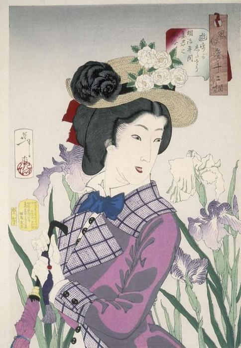 Wikioo.org - สารานุกรมวิจิตรศิลป์ - จิตรกรรม Tsukioka Yoshitoshi - A married woman in the Meiji Period