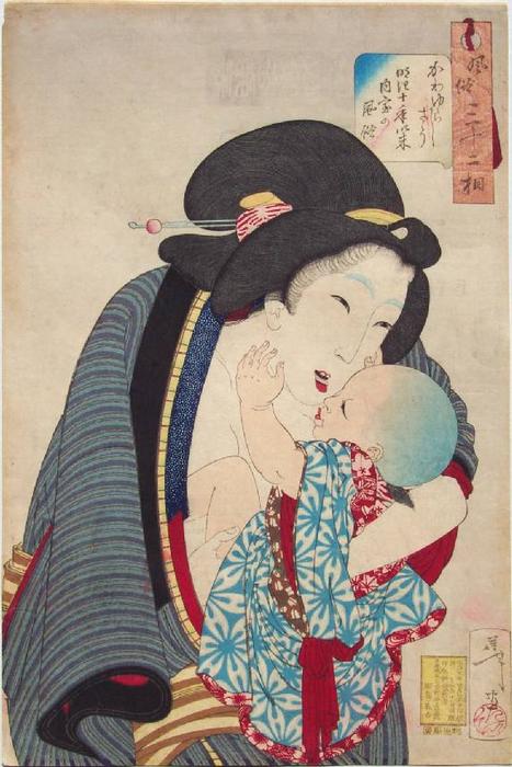 WikiOO.org - Енциклопедия за изящни изкуства - Живопис, Произведения на изкуството Tsukioka Yoshitoshi - Cherishing