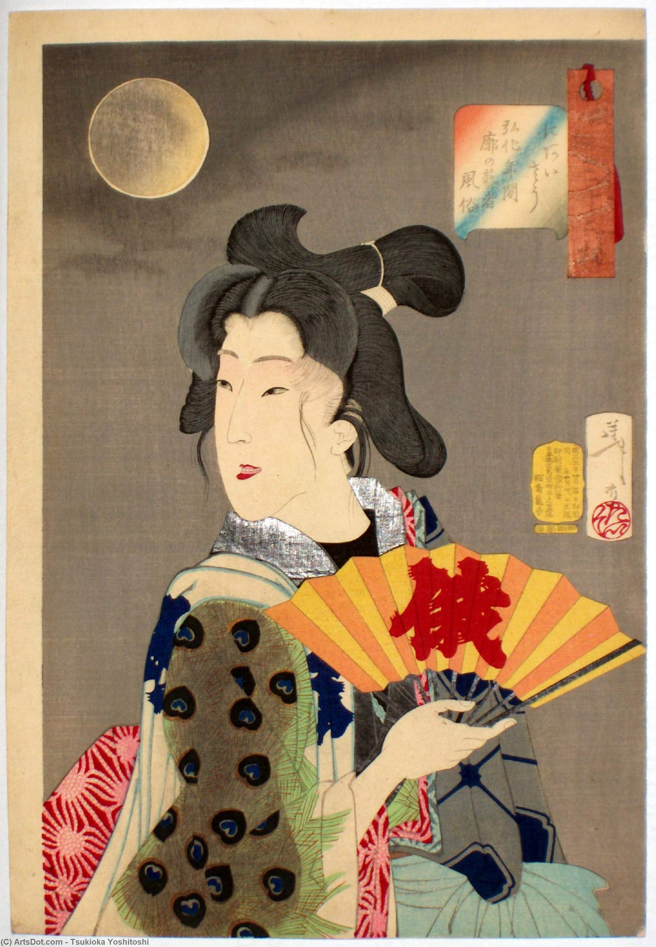WikiOO.org - Енциклопедия за изящни изкуства - Живопис, Произведения на изкуството Tsukioka Yoshitoshi - The Appearance of a Brothel Geisha of the Koka Era