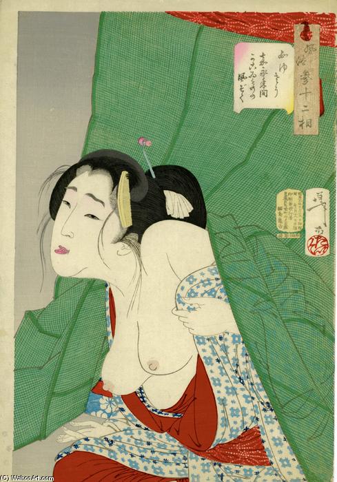 Wikioo.org - The Encyclopedia of Fine Arts - Painting, Artwork by Tsukioka Yoshitoshi - The Appearance of a Kept Woman of the Kaei Era
