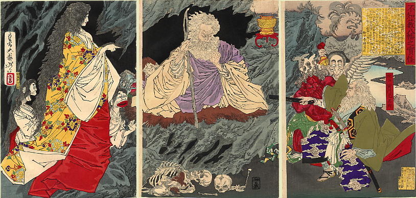 Wikioo.org - The Encyclopedia of Fine Arts - Painting, Artwork by Tsukioka Yoshitoshi - The Ghost Triptych