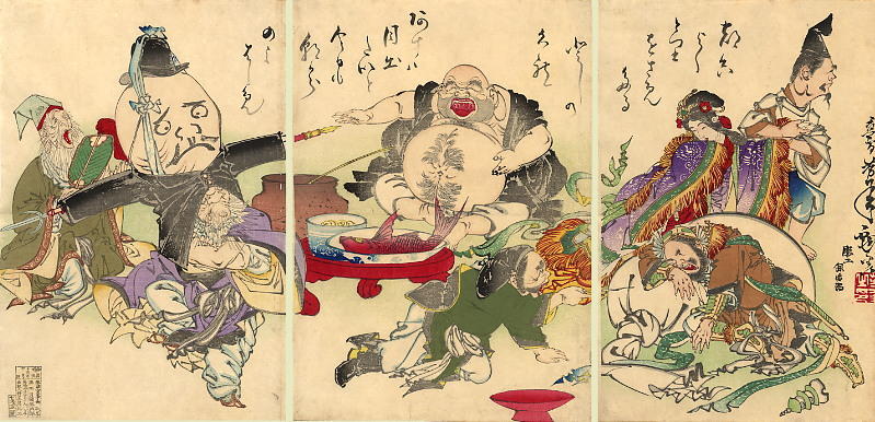 Wikioo.org - สารานุกรมวิจิตรศิลป์ - จิตรกรรม Tsukioka Yoshitoshi - The Seven Lucky Gods