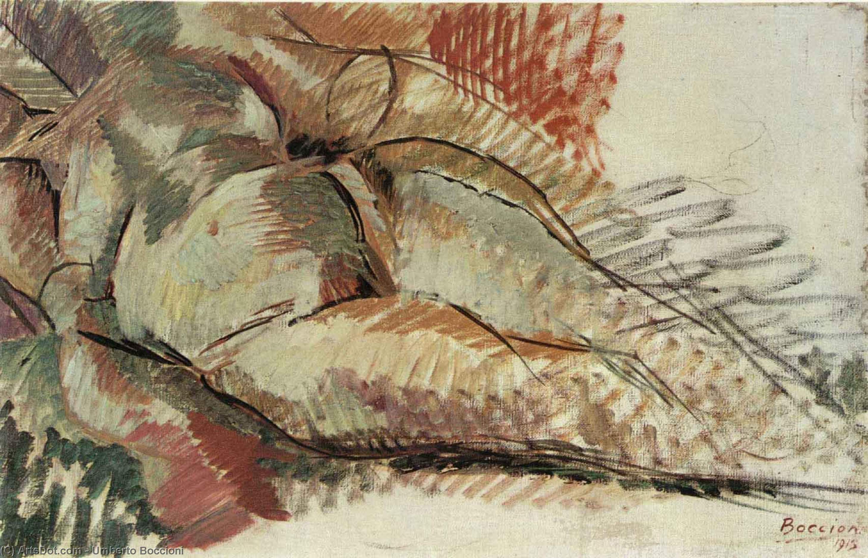 Wikioo.org - Bách khoa toàn thư về mỹ thuật - Vẽ tranh, Tác phẩm nghệ thuật Umberto Boccioni - Simultaneous Nude