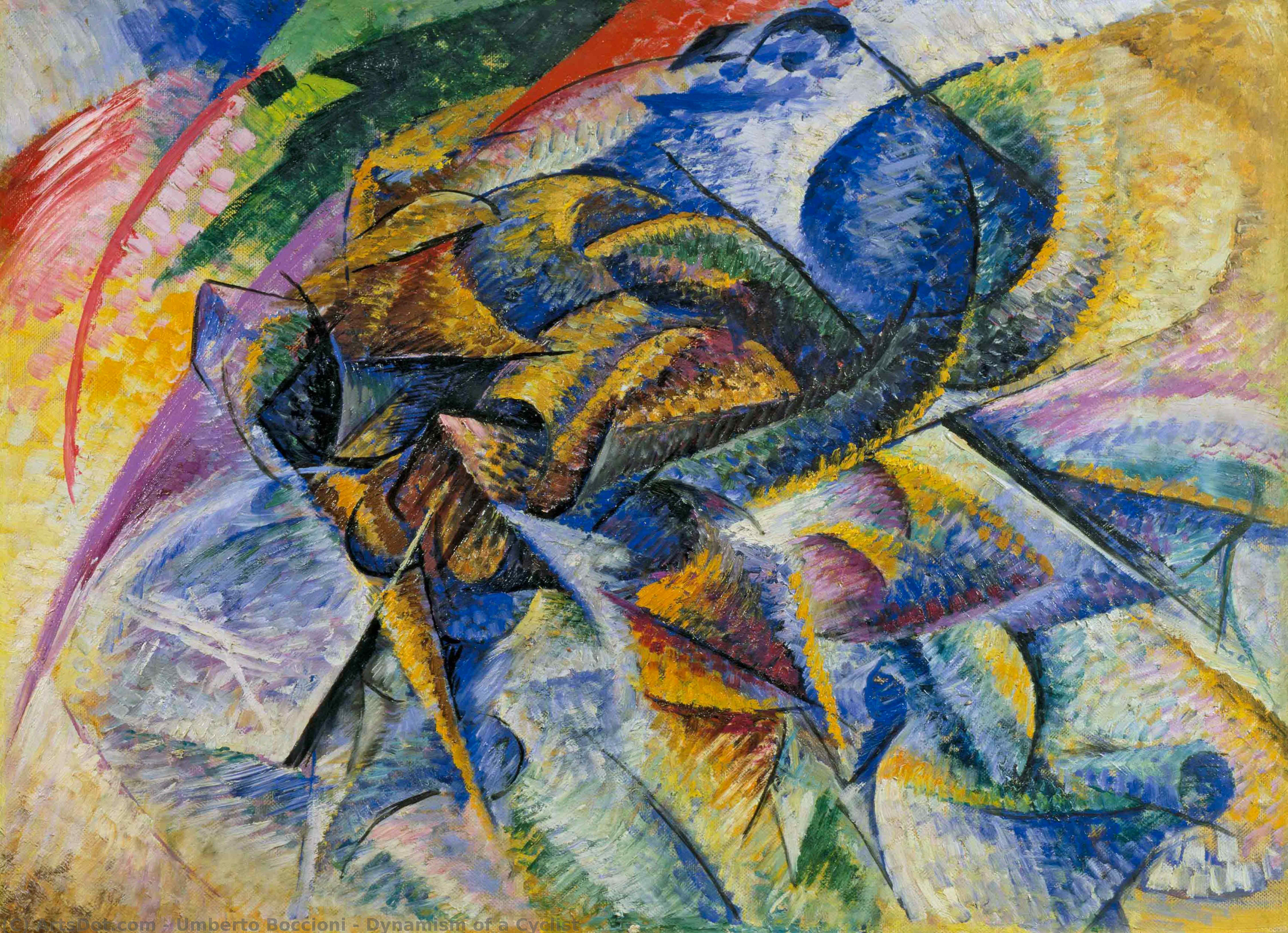 Wikioo.org - The Encyclopedia of Fine Arts - Painting, Artwork by Umberto Boccioni - Dynamism of a Cyclist