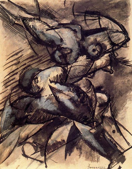 Wikioo.org - The Encyclopedia of Fine Arts - Painting, Artwork by Umberto Boccioni - Dynamic Decomposition