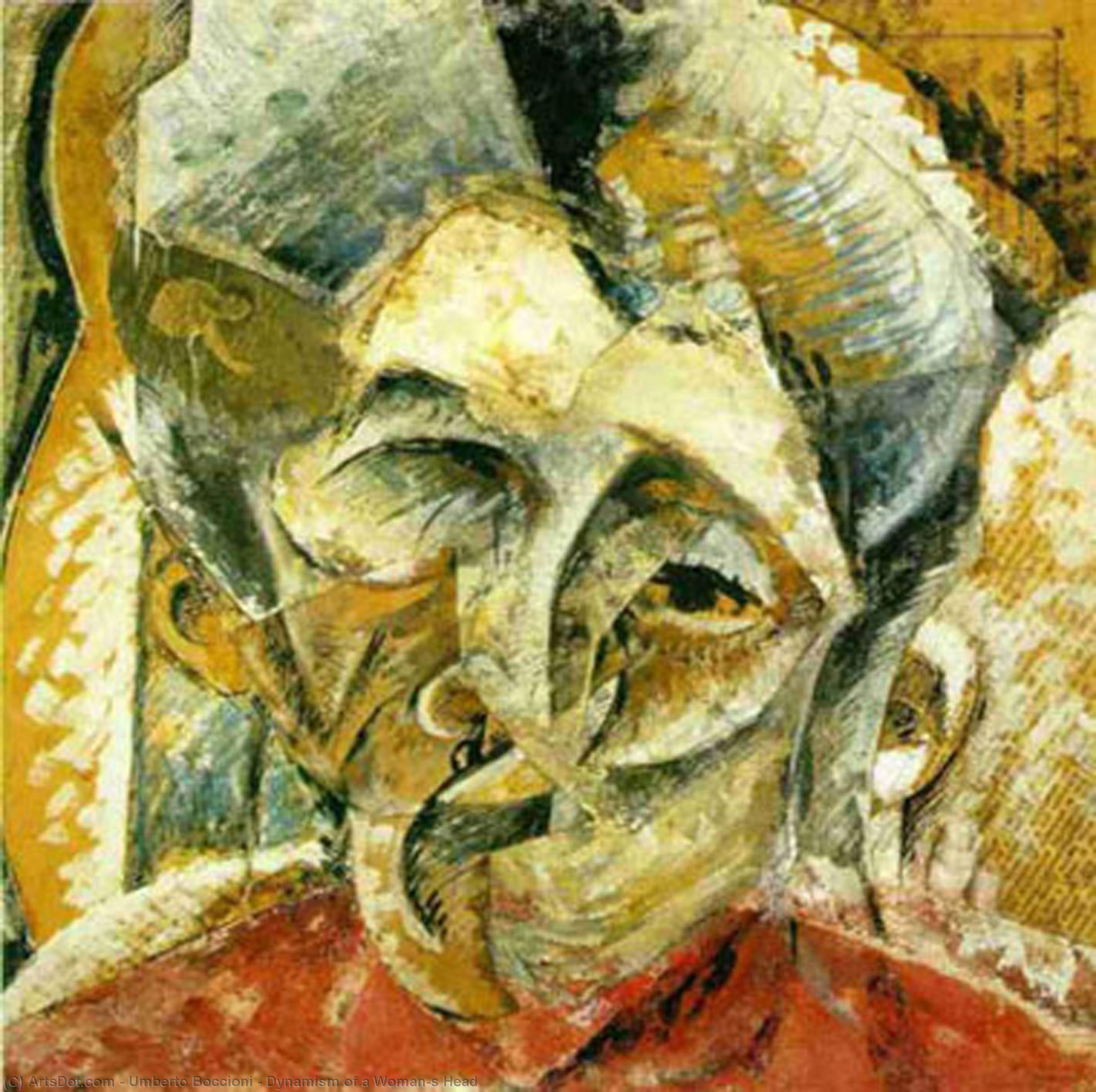 Wikoo.org - موسوعة الفنون الجميلة - اللوحة، العمل الفني Umberto Boccioni - Dynamism of a Woman's Head