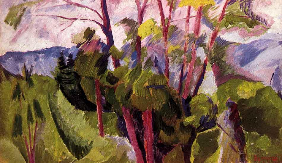 Wikioo.org – La Enciclopedia de las Bellas Artes - Pintura, Obras de arte de Umberto Boccioni - paisaje del montañas