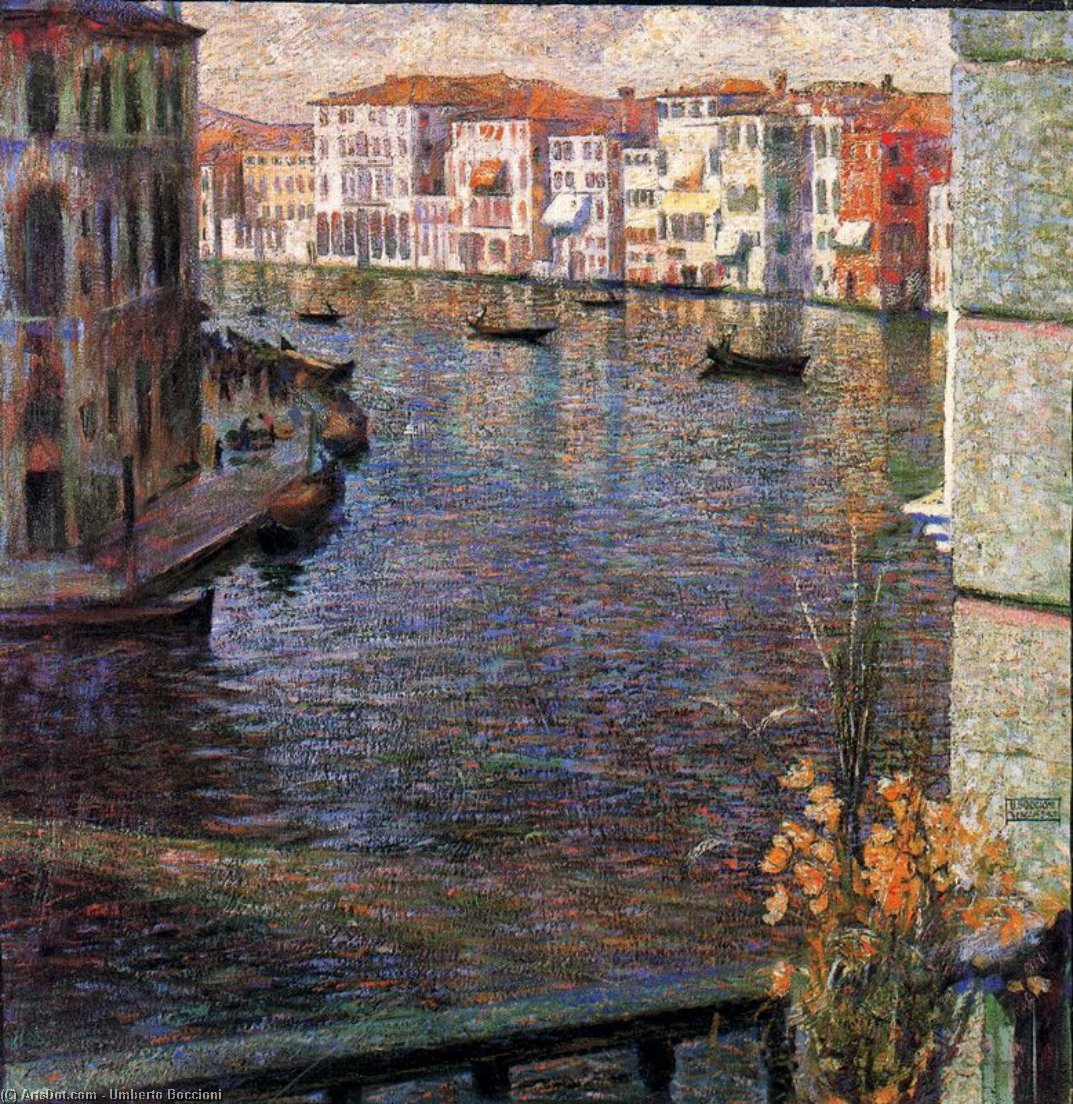 Wikioo.org - The Encyclopedia of Fine Arts - Painting, Artwork by Umberto Boccioni - The Grand Canal in Venice