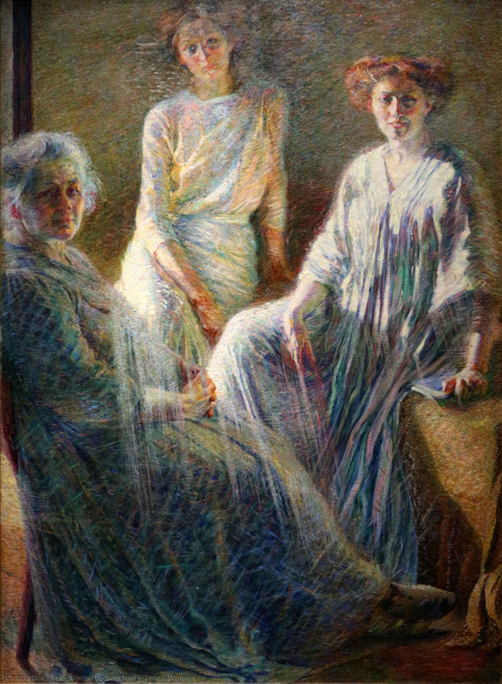 Wikoo.org - موسوعة الفنون الجميلة - اللوحة، العمل الفني Umberto Boccioni - Three Women